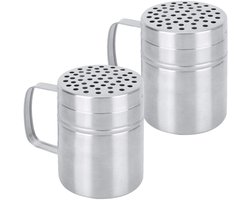 Elkuaie RVS Kruidenstrooiers met handvat - Peper en Zout stel - roestvrij staal - 2 stuks - keukengebruik