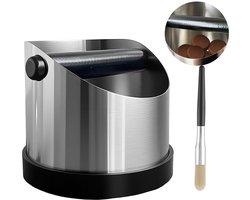 Elkuaie Uitklopbak - Knockbox - Compact En Ruimtebesparend Ontwerp/Stabiele Anti-slip Basis - 1 Stuk - Voor Kleine Keukens Zwart