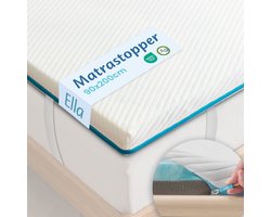 Ella Topper 90x200 cm - Matras Topdekmatras - Matrastopper Gel Infused Traagschuim & Aircell-schuim - Medium Hardheid