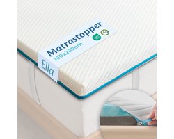 Ella Topper Matras 160 X 200 cm - Topdekmatras - Matrastopper - 2 laags, Gel Infused Traagschuim & Aircell-schuim - Medium Hardheid