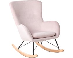 ELLAN - Schommelstoel - Roze - Fluweel