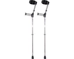Elleboogkruk soft touch handgreep - Paar - Zilver