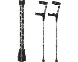 Elleboogkrukken ergonomisch met camouflage print - Loopkrukken - krukken anatomische handvatten, gesloten manchet - Set - paar van 2