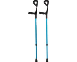 Elleboogkrukken - loopkrukken - krukken open manchet Blauw - Verstelbaar - Set - paar van 2