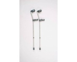 Elleboogkrukken (per paar) met standaardgreep verstelbaar/extra lang, greephoogte 83 - 110 cm