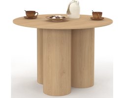 ELOISE 6-persoons ronde eettafel, beuken 110 cm - Modern Design - Houtlook - Meubel voor Woonkamer - Duurzame Constructie - Luxe Afwerking - Tijdloos Interieur - Geschikt voor Dagelijks Gebruik
