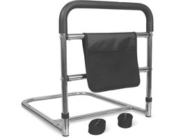 ELONEO Bedsteun met Opbergtas - Praktische Bedbeugel voor Ouderen om uit Bed te komen en Valpreventie, Steun & Mobiliteitshulpmiddel