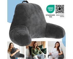 ELONEO Leeskussen – Rugsteunkussen met Armsteunen, Hoofd- Nek- & Rugondersteuning voor Bed & Sofa