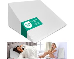 ELONEO Leeskussen – Wigkussen, orthopedisch rugsteunkussen voor bed en bank, Ergonomisch leeskussen tegen reflux, Vormvast schuim, 30×50×60 cm