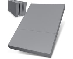 ELONEO Opvouwbaar Matras - 3-Delig Vouwmatras, Extra Dik 15 cm Schuim, Wasbaar en Draagbaar Logeermatras voor Volwassenen, Tweepersoonsbed (Grijs, 120 x 200 x 15 cm)
