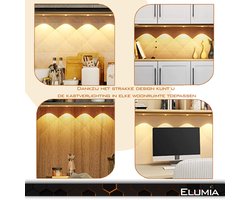Elumia® LED lamp 80cm met bewegingssensor - 3 kleuren(warm wit, wit en koud wit) - USB - Led Verlichting met 5 krachtige LED's - Aluminium - Magnetisch - USB-oplaadbare Accu - Eenvoudige Bevestiging