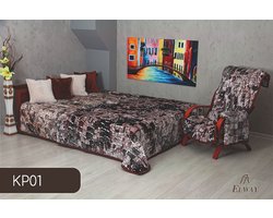 Elway Plaid Set: 160x210cm deken + 2x 70x160cm sierkussens - Luxe Acryl