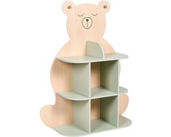 ELWOOD - Boekenkast 3 lagen - Lichtbruin/Groen - MDF