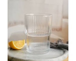 Elysora - Glazen voor Drinken - 200ml - Set van 6 stuks - Ribbel Design