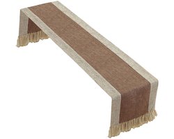 Elzusha - Katoenen Linnen Tafelrunner met Kwastjes - 38 x 220 cm voor Eetkamer
