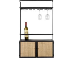 Elzusha - Rotan Wandmontage Wijnrek - Decoratief en Functioneel