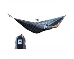Elzusha - Travel Hammock in Grijze Tinten - Voor 1 Persoon, Met Draagtas