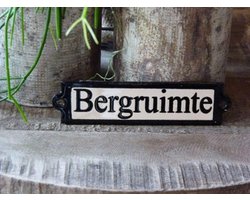 Emaille deurbordje recht 'Bergruimte'