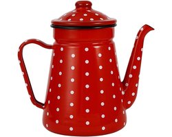 Emaille Koffiekan - Theepot - Dranken Verwarmen - Geschikt voor Kookplaten - 12 Liter - Rood