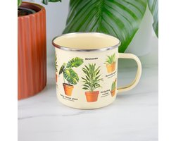 Emaille mok met planten - Gift Republic