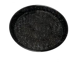 Emaille ovenschaal rond – 36 cm – laag voorkomt plakken