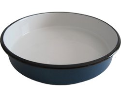 Emaille ovenschaal - rond - Ø 26 cm - blauw gespikkeld