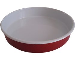 Emaille ovenschaal - rond - Ø 28 cm - rood gespikkeld