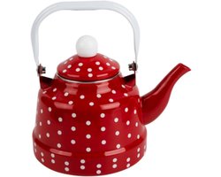 Emaille Theepot - Waterkoker Keuken - Water Verwarmen - Klassiek Design - 2.5L Capaciteit - Geel