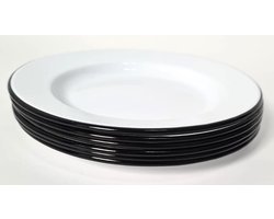 emailledesign® Servies emaille borden set van 5 stuks - 21 cm