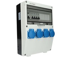 EMAT kunststof wandverdeler 1-fase IP44 met 4x schuko 16A (85016031)
