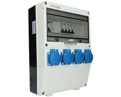 EMAT kunststof wandverdeler 3-fase IP44 met 4x schuko 16A (85016029)