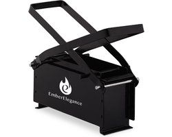 EmberElegance® Brikettenpers - Papierpers - Brikettenmaker - Briketpers - Brikettenpers voor papier - Staal - Handmatig - Zwart