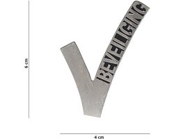 Embleem - beveiliging - metaal -  Particuliere Beveiliging - v met schroefdraad
