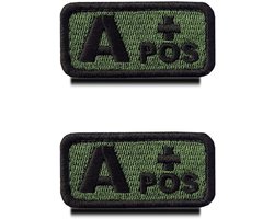 Embleem Patch A+ Pos - 2 Stuks - Geborduurd - Voor Eerste Hulp Kit - ShopVlot