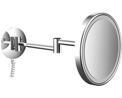 emco LED scheer- en make-up spiegel, twee-armig, met spiraalkabel, chroom, 109406013