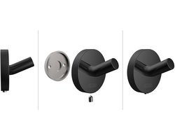 Emco Round Handdoekhaak - 4x4cm - enkel - zwart