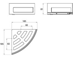 emco system2 hoekwandkorf, uitneembaar, verborgen wandbevestiging, chroom, 354500124