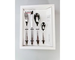 EME 6 Persoons Bestekset (24-delig) - 6 x lepels, messen, vorken en koffielepels - zilver/rvs