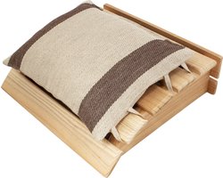 Emendo - Sauna hoofdsteun met Linnen kussentje - bruin, 25x24 cm