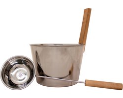 Emendo Sauna set emmer en lepel staal
