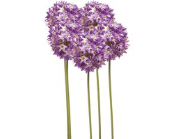 Emerald Allium/Sierui kunstbloem - 5x - losse steel - paars - 60 cm - Natuurlijke uitstraling