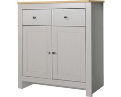 Emerald Dressoir met 2 deuren en 2 lades in MDF eiken en grijs