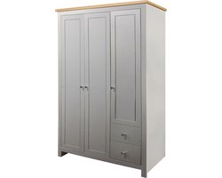 Emerald - Garderobekast met 2 laden in MDF Eik en Grijs (180 x 112 x 52 cm)