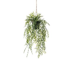 Emerald - Kunst Hangplant in pot Bamboe 50cm - Kunstplant voor binnen