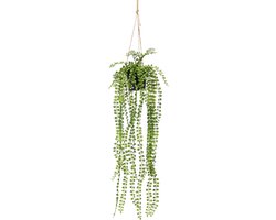 Emerald - Kunst Hangplant in pot Ficus Pumila 60cm - Kunstplant voor binnen