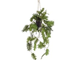 Emerald - Kunst Hangplant in pot Philodendron 80cm - Kunstplant voor binnen