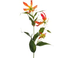 Emerald - Kunstbloem Gloriosa 75cm oranje - Kunstplant voor binnen
