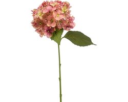Emerald - Kunstbloem Hortensia 50cm oud roze - Kunstplant voor binnen