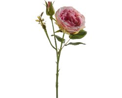 Emerald Kunstbloem roos Anne - roze - 37 cm - decoratie bloemen