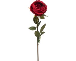 Emerald - Kunstbloem Roos Joelle 65cm rood - Kunstplant voor binnen